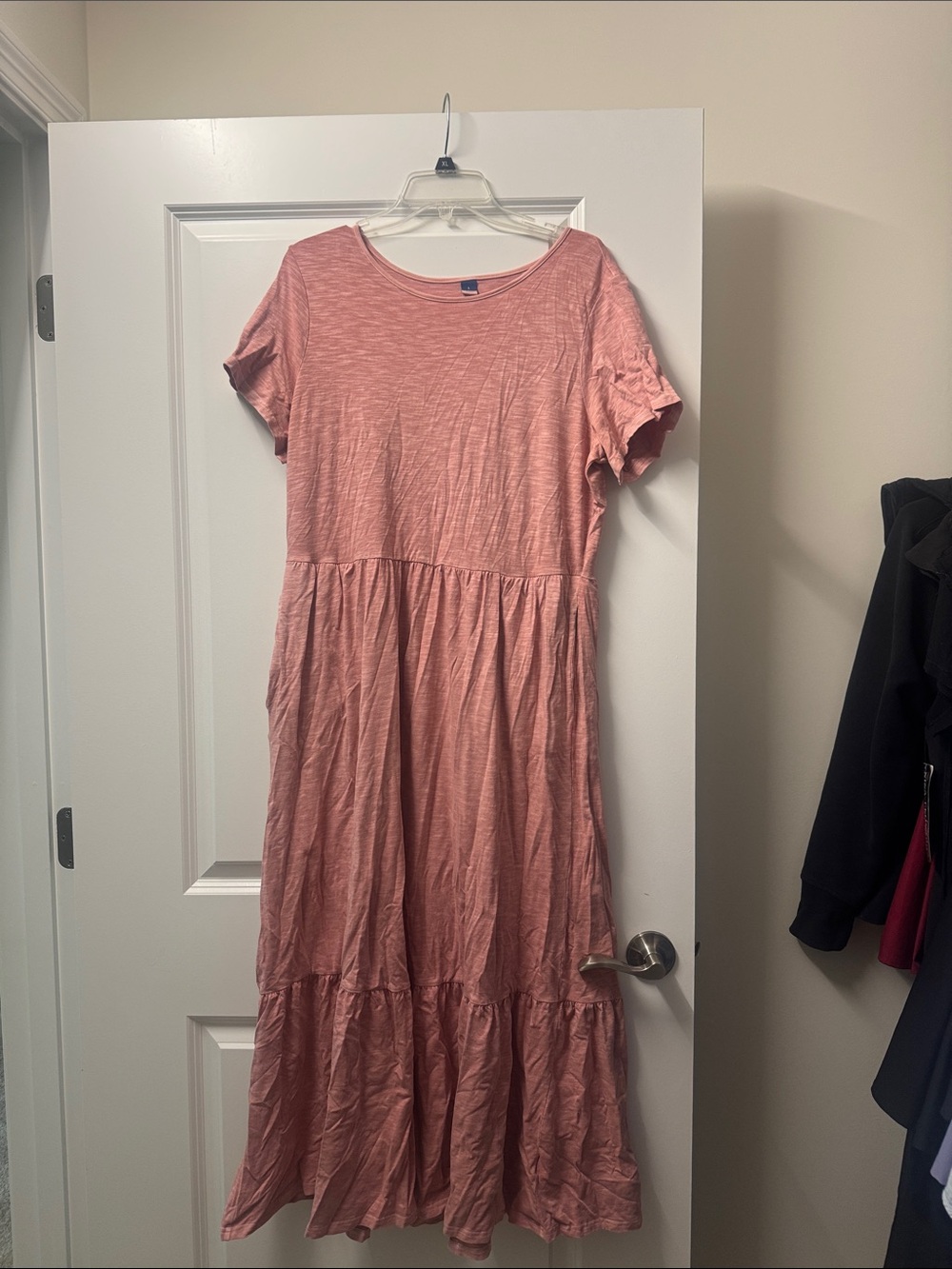 Old Navy Dusty Rose Tiered Maxi Dress
